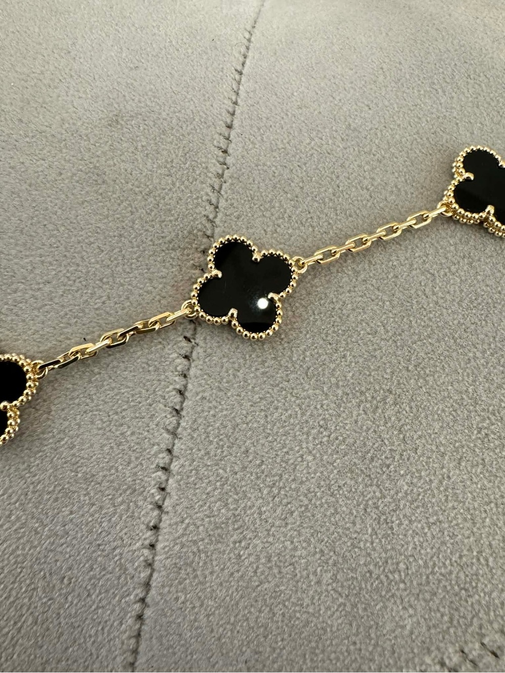 Van Cleef & Arpels Alhambra 5 Motifs Onyx Bracelet Classic Vintage Size - Picture 6 of 10